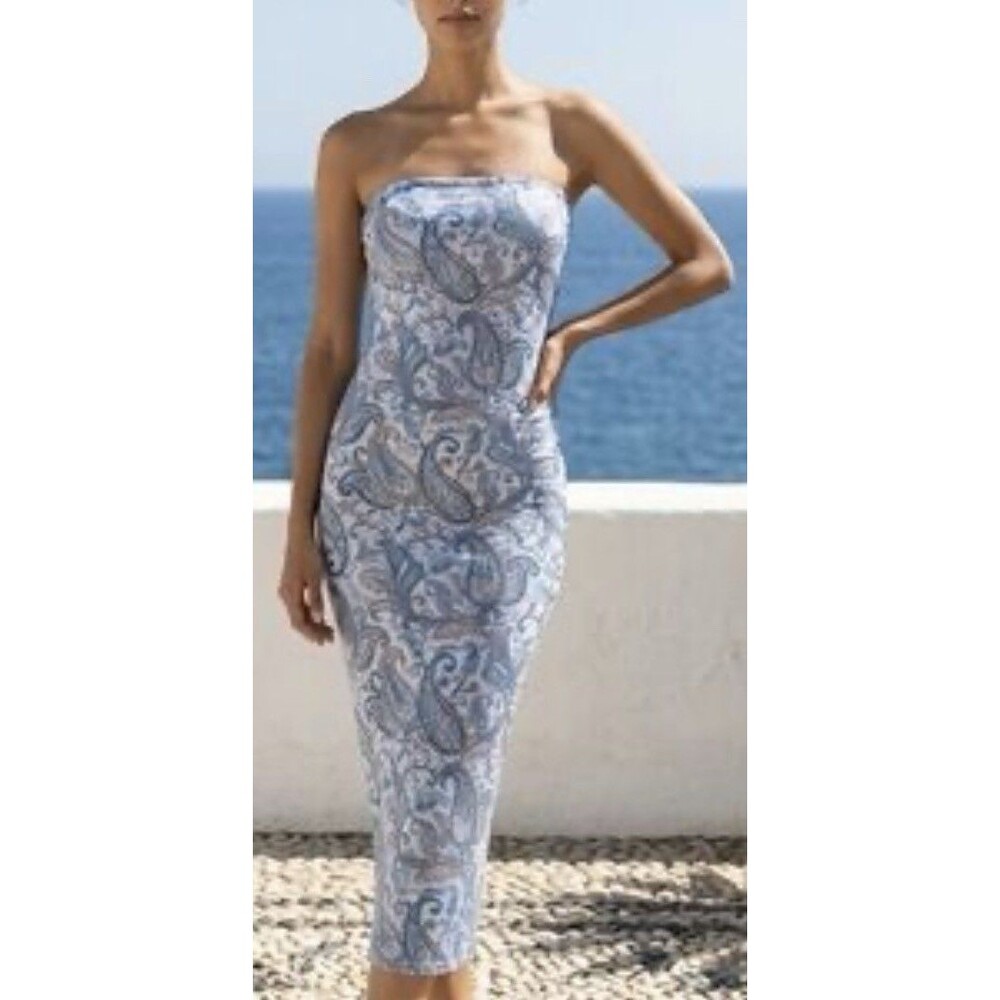 See You Monday Bodycon Dress Paisley Medium